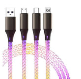 Four USB cables with different connectors on a white background